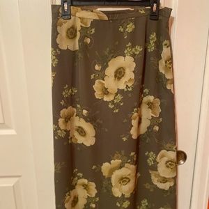 Green Floral Skirt